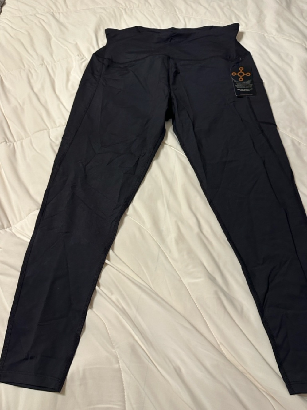 Tommie Copper Lower Back Support Black High-Waisted Leggings - NWT - Size L - Picture 4 of 12